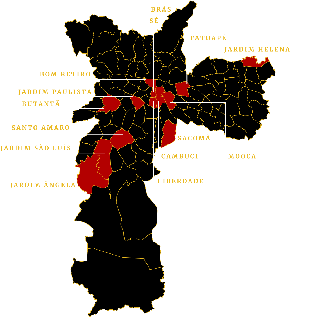 Onde as quadrilhas agem em SP